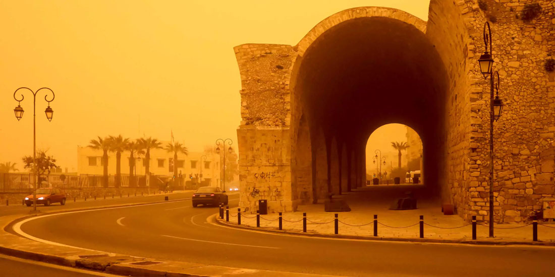 Έντονο το φαινόμενο μεταφοράς σκόνης από τη Σαχάρα στη Κρήτη